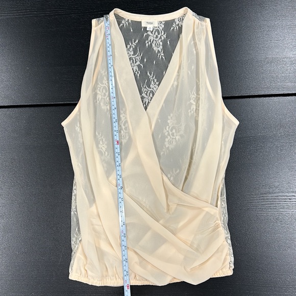 Tobi Sheer Blush Tank Top with Lace Back - S - Picture 8 of 12